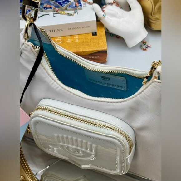 🆕 CHIARA FERRAGNI 🧿 NWT Vicky Eyelike Tote Bag - Borsa a Mano - White - Picture 10 of 16